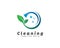 Eco Friendly Cleaning Services Company Logo Design Template.