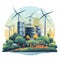Eco Friendly Community. Renewable energy transition concept.