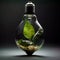 Eco friendly concept background with lightbulb made of fresh green leaves. AI generated