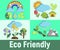 Eco friendly concept banner, cartoon style