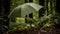 Eco-friendly Craftsmanship: Whistlerian Umbrella In Secluded Forest Setting