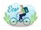 Eco friendly delivery 2D vector isolated illustration