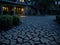 Eco-friendly driveway or walkway made of permeable materials that allow water to drain through. AI Generated