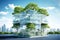 Eco friendly glass building: a sustainable urban oasis