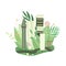 Eco Friendly Green City and Urban Landscape, Environmental Protection, Ecology Concept Vector Illustration