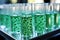 Eco-friendly Green Plastic Granules in Test Tube. Generative AI