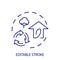 Eco friendly home outline concept icon. Editable stroke. Isolated vector round stock illustration