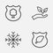 Eco-Friendly Icons Set. Collection Of Snow, Guard Tree, Timber And Other Elements. Also Includes Symbols Such As Leaf