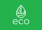 Eco friendly leaf logo line icon