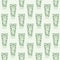 Eco-friendly lightweight moisturizer tubes pattern in green hews on white background