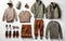 Eco-Friendly Men\\\'s Winter Fashion with Sustainable Style isolated on a transparent background.