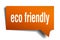 Eco friendly orange 3d speech bubble