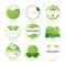 Eco Friendly Organic Natural Product Web Icon Set Green Logo