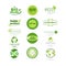 Eco Friendly Organic Natural Product Web Icon Set Green Logo Collection