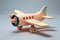 Eco friendly, plastic free toys for toddler. Stylish wooden toy airplane for child . AI Generated