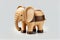 Eco friendly, plastic free toys for toddler. Stylish wooden toy elephant for child . AI Generated