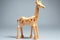 Eco friendly, plastic free toys for toddler. Stylish wooden toy giraffe for child . AI Generated