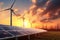 Eco-friendly power generation with wind turbines and solar generative AI