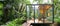 Eco Friendly Sustainable Glass House, High Tech Modern Building in Nature. Construction