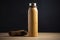 an eco friendly sustainable water bottle made from bamboo. Generative ai