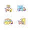 Eco-friendly taxi RGB color icons set