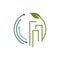 eco friendly tech green building technology logo design vector icon symbol