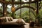eco-friendly treehouse in a serene jungle setting