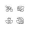 Eco friendly vehicle pixel perfect linear icons set