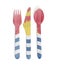 Eco friendly wooden cutlery - Plastic free concept - Flag of Kiribati