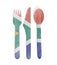 Eco friendly wooden cutlery - Plastic free concept - Flag of South Africa