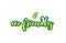 eco friendly word font text typographic logo design with green l