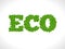 Eco friendly word FRESH made of green vector leafs. Eco text concept