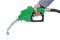 Eco fuel . Nozzle,energy concept, Drop of green fuel white background