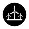 Eco, generator, wind icon. Rounded black design