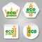 Eco grain product logo set