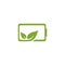 Eco green Battery logo vector icon illustration