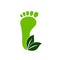 Eco green footprints icon.