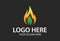 Eco Green Leaf Fire With Black Background Logo Design