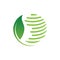 eco green leaf global globe logo design vector illustrations