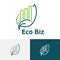 Eco Green Leaf Investing Business Financial Bar Chart Logo
