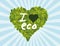 Eco heart of green leaves