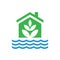 Eco home concept icon logo design. Ecology house creative symbol. Environment sign. Graphic design element. Green energy. Nature