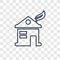 Eco house concept vector linear icon isolated on transparent background, Eco house concept transparency logo in outline style