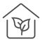 Eco house line icon, real estate and home, ecology