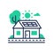 Eco House - modern vector single line icon