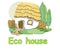 Eco house with a thatched roof