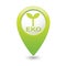 Eco icon, ecological sign on the map pointer