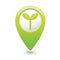 Eco icon, ecological sign on the map pointer