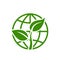 eco icon. environmental and environment symbol. plant sprout and globe earth. vector green color image