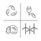 Eco icons set. Thin line ecological signs for infographic, website or app. Garbage truck, windmills, electrical plug and over ecol